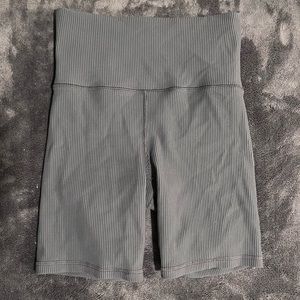 Grey/ blue Athleta biker shorts